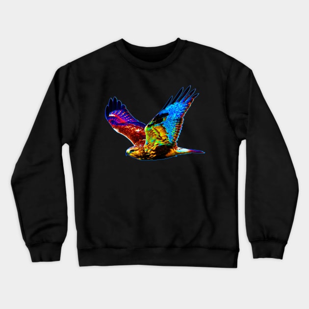 Colorful hawk Crewneck Sweatshirt by letnothingstopyou